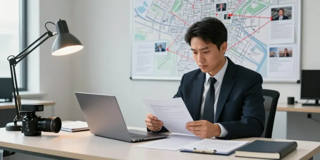 goodtam investigation workspace with case files and digital tools